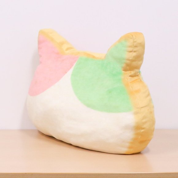 Cat Shaped Bread Cushion (Green & Pink Version) - Picture 3 of 4